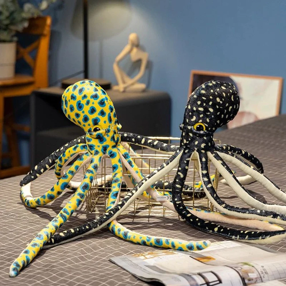 

50cm Funny Lifelike Abyssal Blue Ringed Octopus Plush Toys Soft Cute Peculiar Octopus Toys Creative Gift To Children Game Props