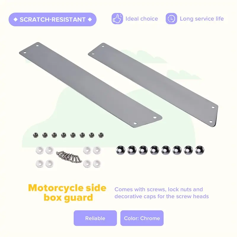 NEW HOT In Stock-Chrome Saddlebag Kick Plates+ Side Cover Scuff Plate With Screw Kit For Honda For GL1500A GL1500SE 1500 Goldwin view 6