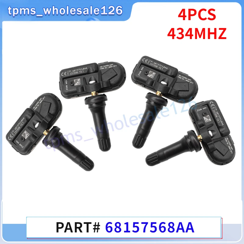 68157568AA Car Tyre Pressure Monitor System Sensor 4PCS For 2014 2015 2016 2017 2018 RAM 1500 2500 3500 TPMS 434MHZ 68249197AA