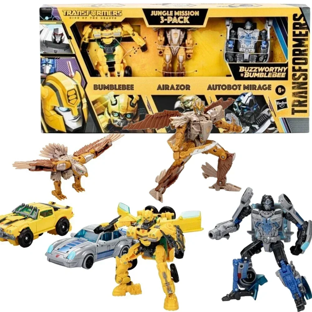 In Stock Transforming toys Movie7 Rise of the Beasts Jungle Mission yellow bee Airazor Mirage 3pk Action Figure Model Toy Gift