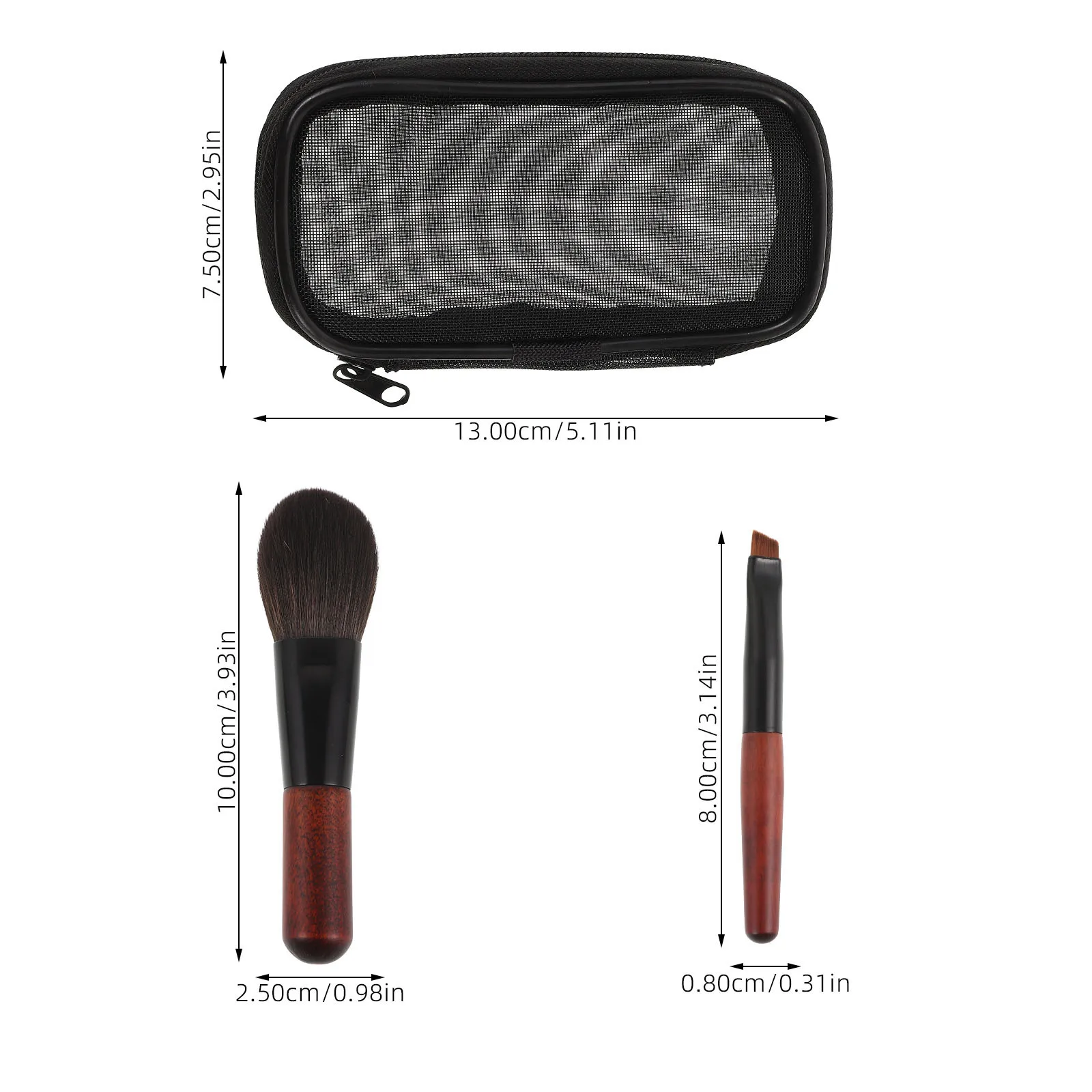 1 Juego de brochas cosméticas, herramientas de maquillaje de viaje ligeras, mango de Metal, cerdas suaves, acabado Natural, aplicación de sombra de ojos facial