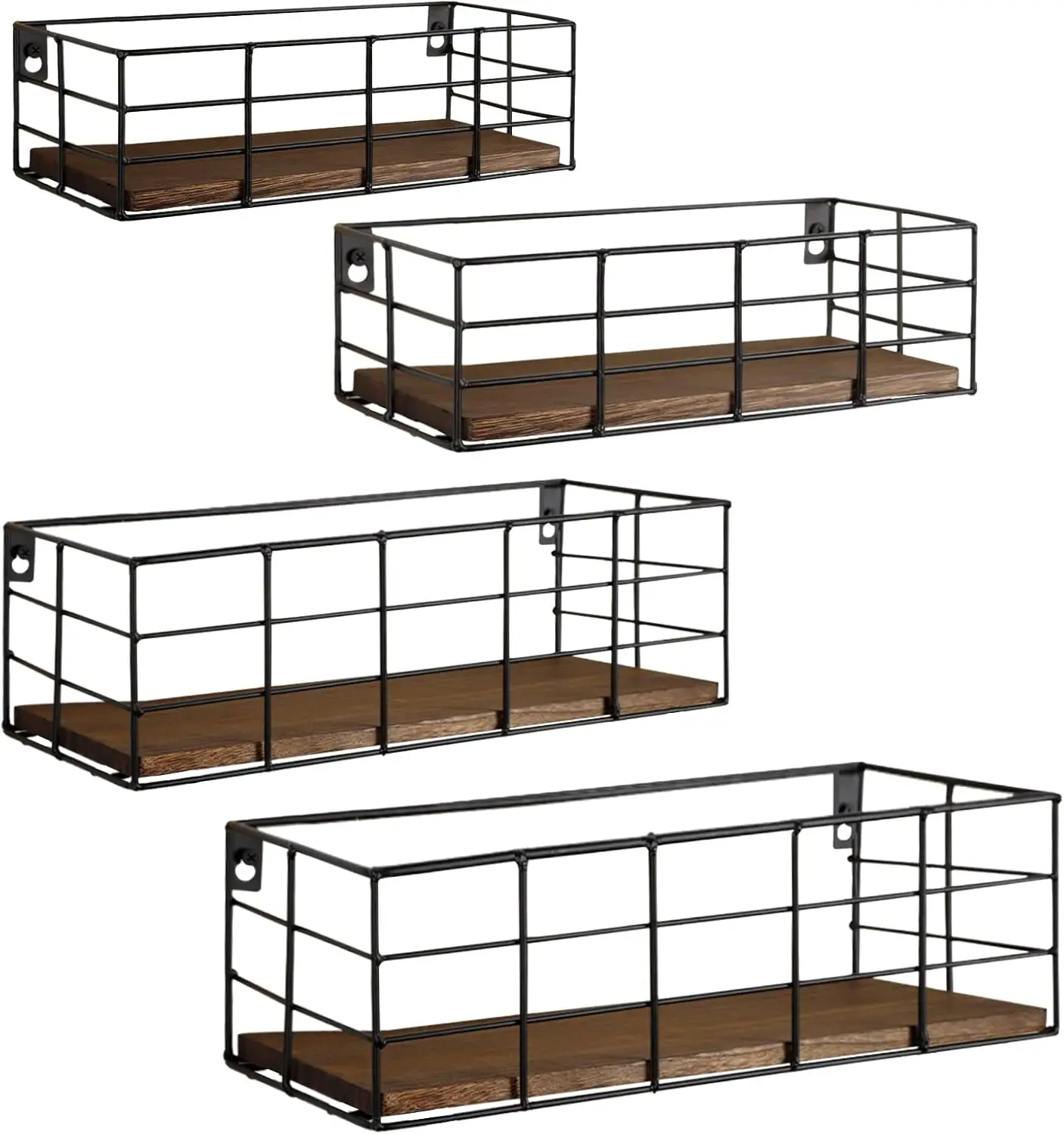 

Wall Shelves, 4 Sets of Hanging Floating Shelves, Wall Mounted Shelves for Storage, Hanging Storage Shelf for Bathroom,