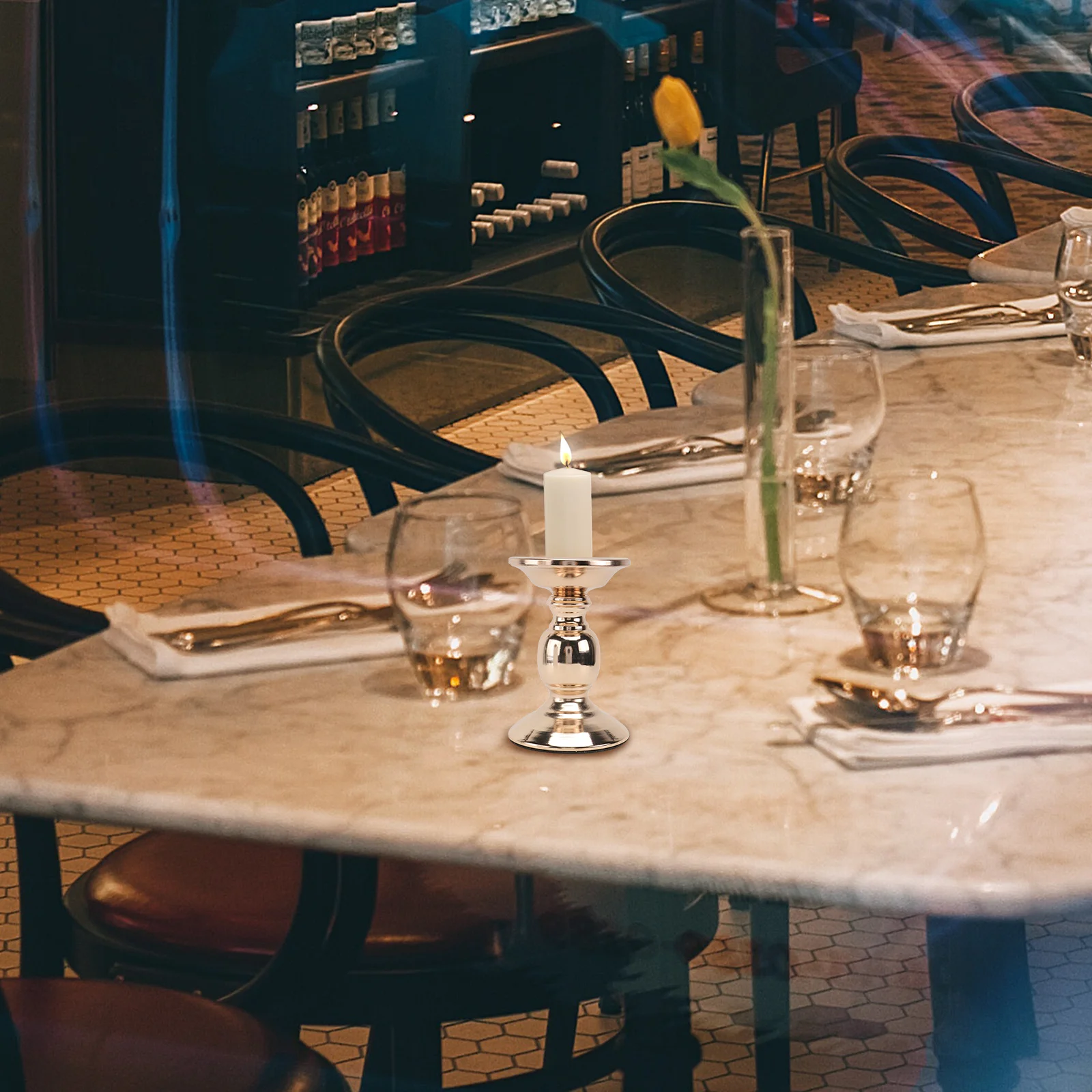 

1Pcs Iron Candlestick Holder for Scene Layout Wedding Banquet Decoration Golden Finish