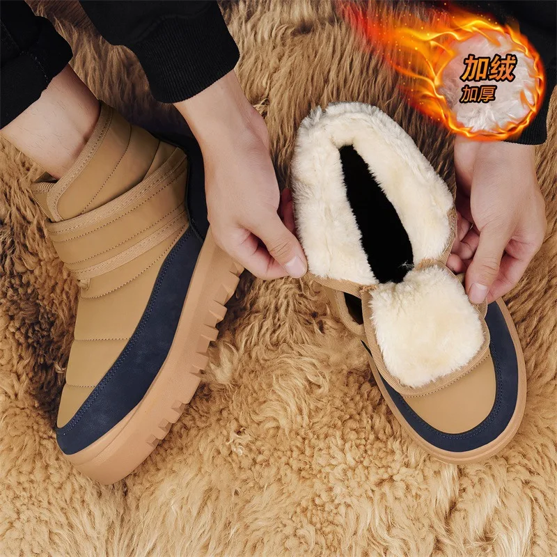 

2025 New Snow Boots Man Cotton Shoes for Men Plush Warm Casual Men Boots Casual Non Slip Cotton Shoes Zapatos Men Boots