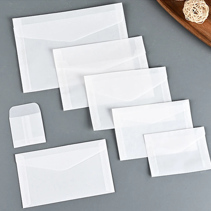 50pcs/Lots 22x15.5cm Blank Translucent Envelopes for Invitations Postcards Thicken Sulfuric Acid 120GSM Paper Wedding Business