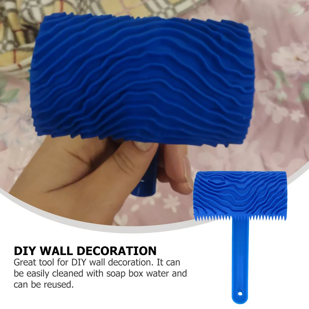 

1Pcs DIY Wall Art Rubber Wood Graining Tool Blue Paint Roller Pattern Maker Paint Roller Grain Rollers Wood Graining Tool