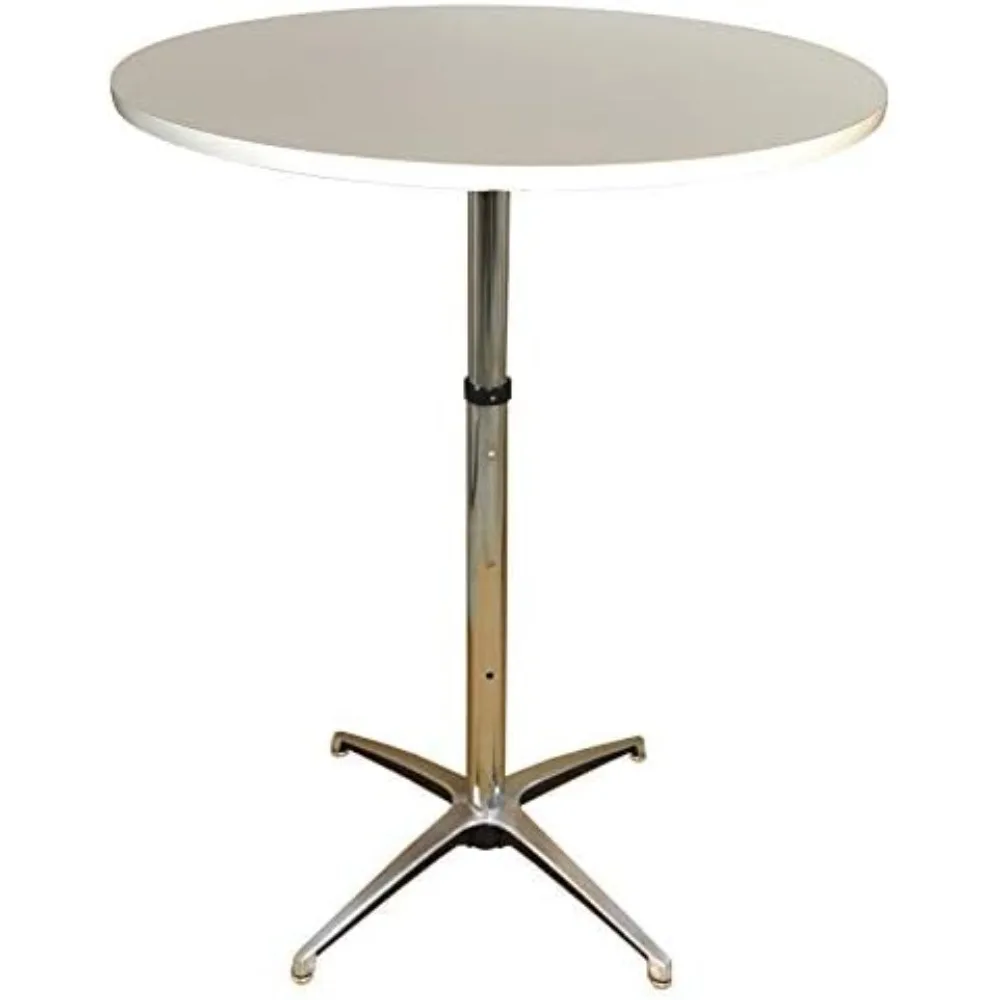 Meja Bar dan Koktail Pameran Dagang (Putih, Diameter 30 Inci)