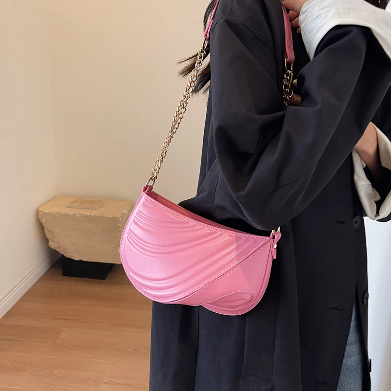 2023 New Hobo Bag Winter Trend Irregular Underarm Shoulder Bag Designer Women Pu Leather Handbag Chain Lady Crossbody Bag