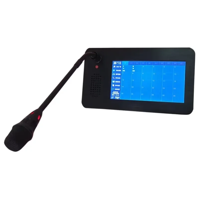 for Multi-Zone IP Network PA System Speaker Paging Microphone with 7-Inch Touch Screen for School Factory Hotel