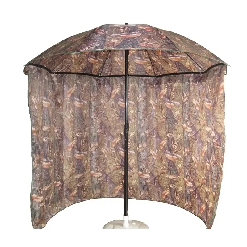 Portable Outdoor Foldable Beach Fishing Umbrella Windproof Umbrella Customized Beach Umbrella with Removable Side Curtain
