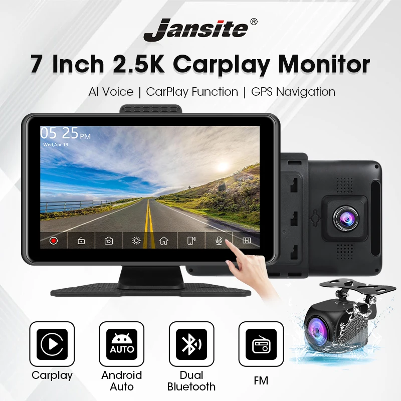 

Jansite Universal 7'' Car Radio Multimedia Video Player Wireless Carplay And Wireless Android Auto Dual Bluetooth Touch Screen