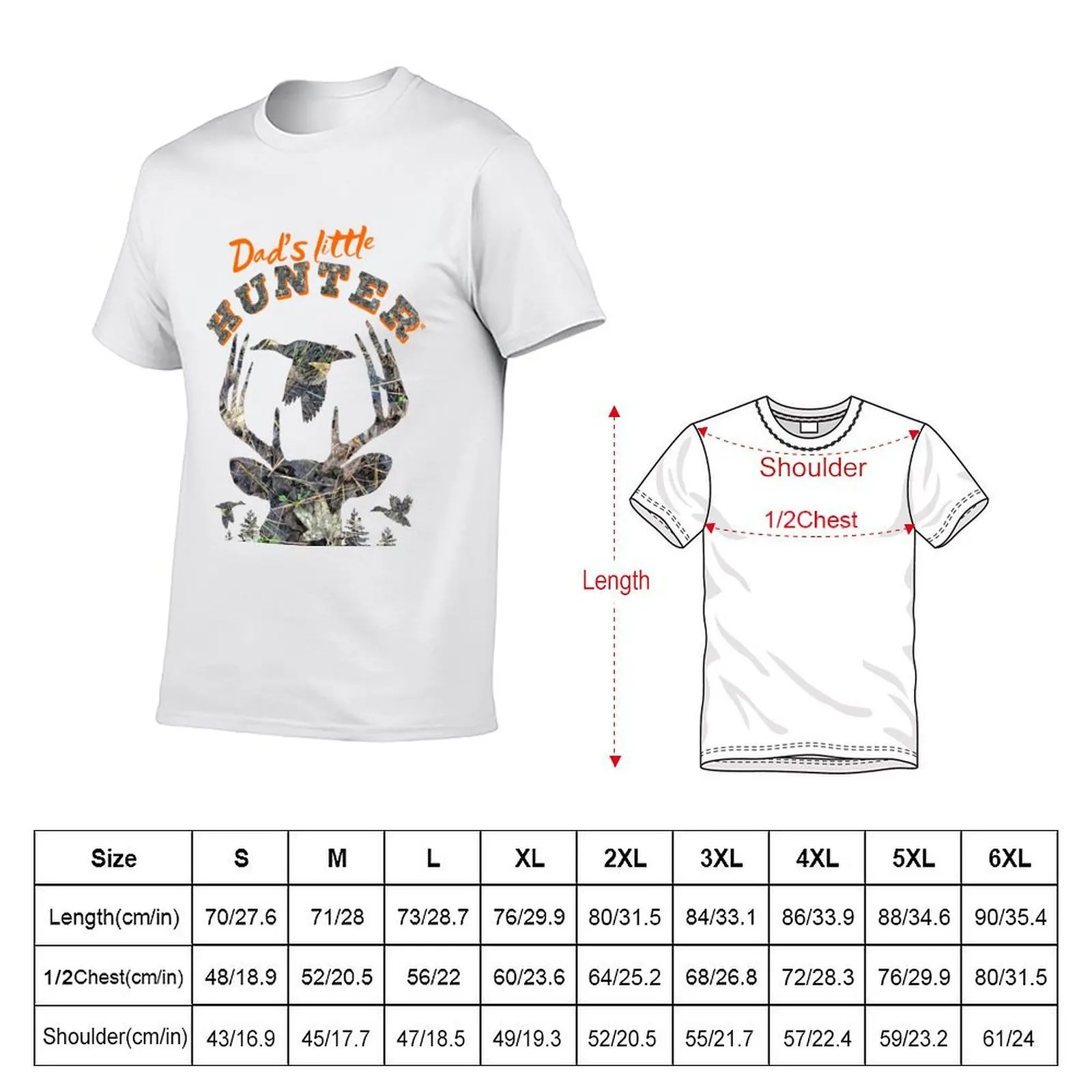تي شيرت Dads Little Hunter Duck and Deer Design للشباب والرضع تي شيرت برسوم جرافيك للرجال
