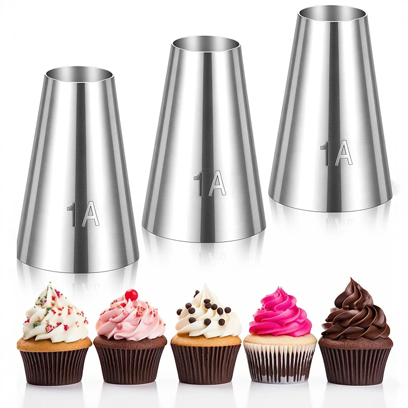 Stainless Steel Pastry Socket Large Size Round Pastry Nozzles Flower Pastry Socket Baking Decorating Supplies DGGJ04