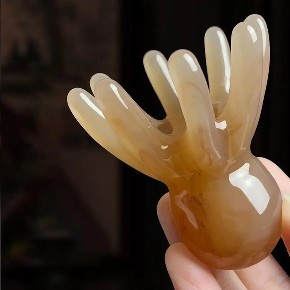 Resin Octopus Massage Comb Head Meridian Scraping Scalp Acupuncture Massage Relief Fatigue Massage Comb Brush SPA Ma Z0L7