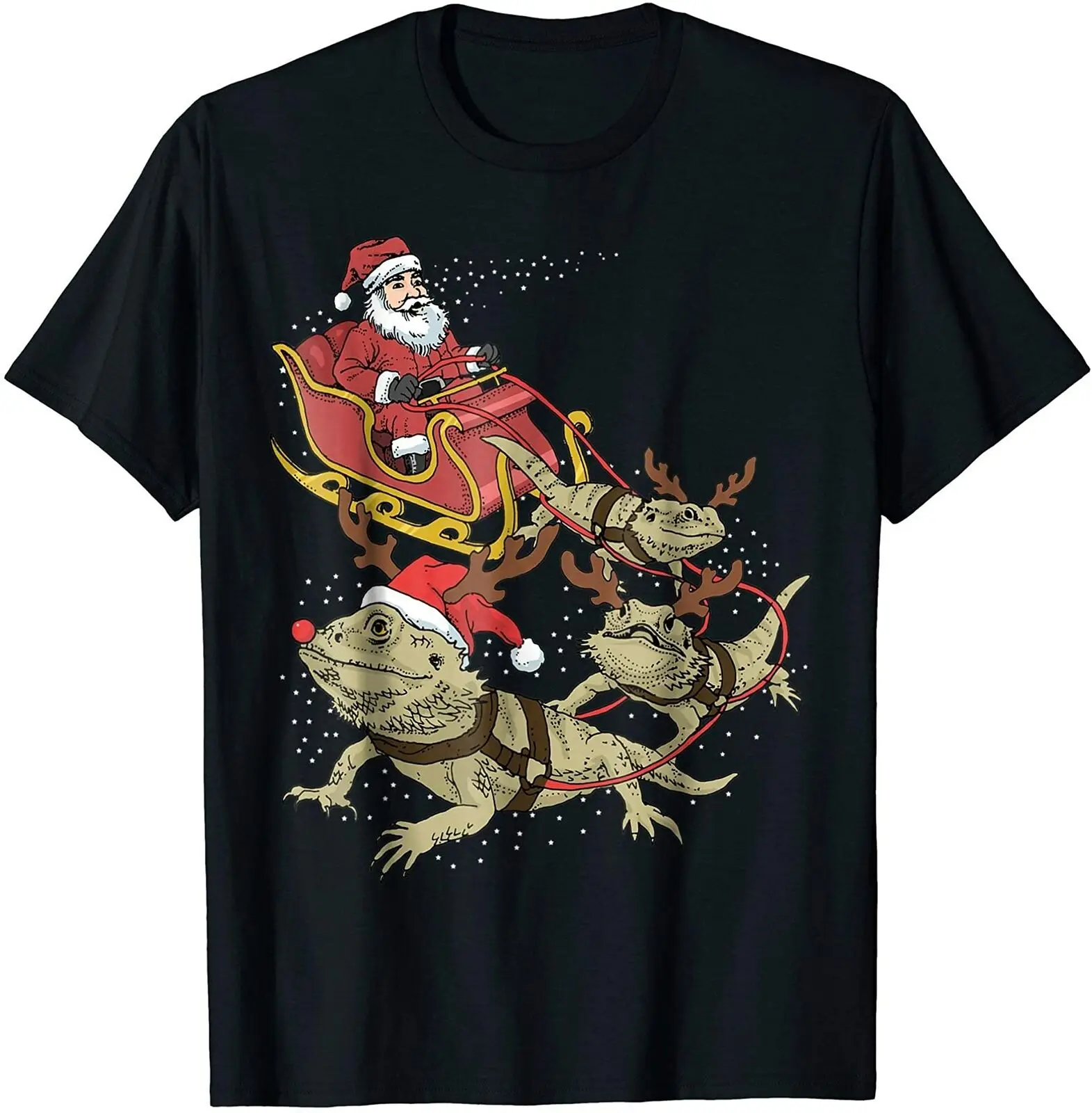 T-shirt da uomo regalo di natale con amante dei rettili drago barbuto divertente. Maglietta Unisex a maniche corte in cotone estivo o-collo nuova S-3XL