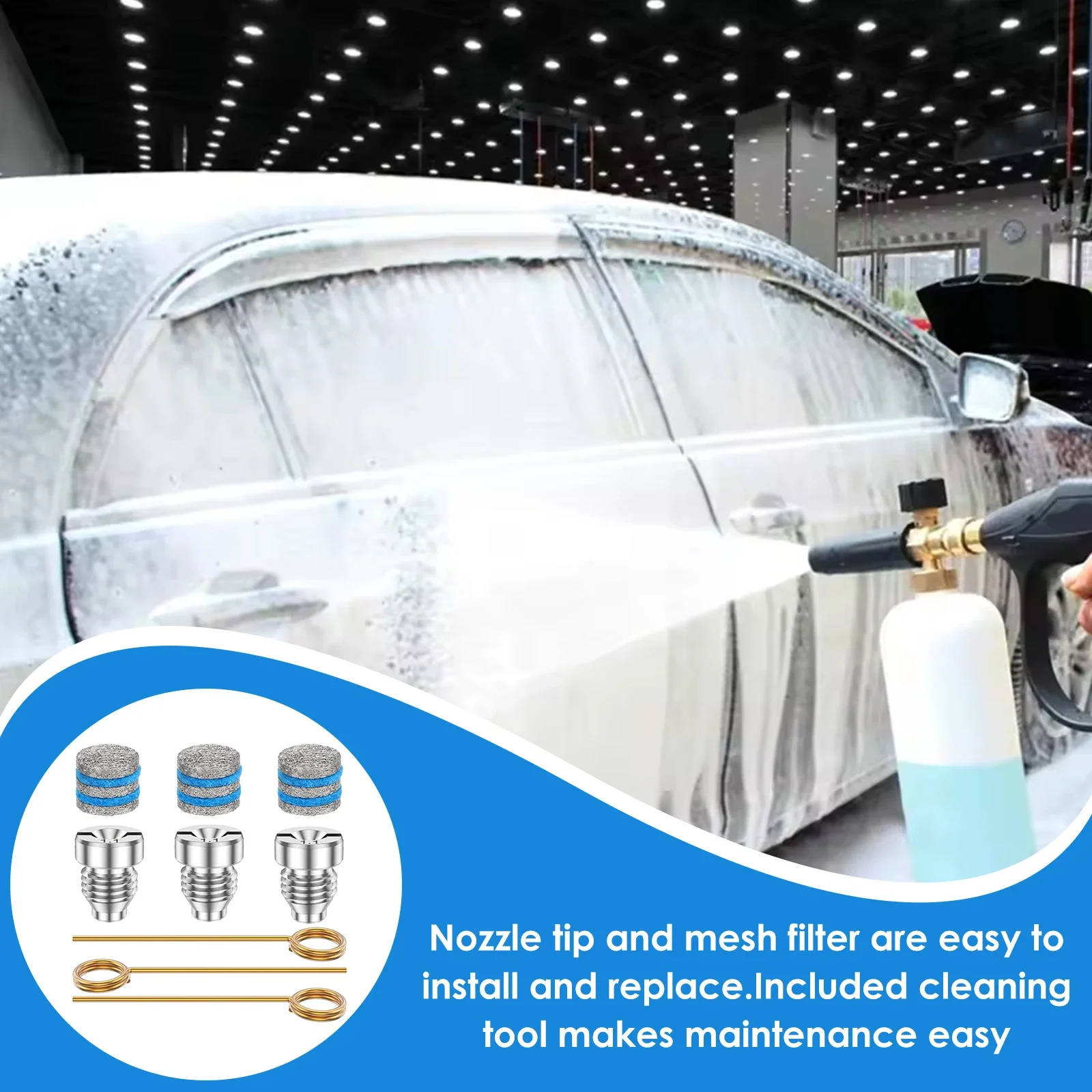 1.1 mm Stainless Steel Nozzle Rust Resistant Foam Maker Heat Resisting Orifice Nozzle Tip Most Pressure Washer