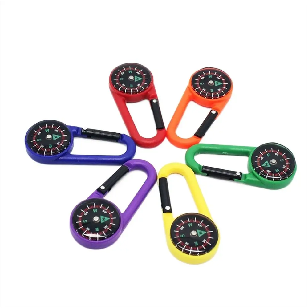 Small Gift Multifunctional Buckle Compass Quick-Hook North Needle Plastic Compass Hiking Compass Camping Compass Mini Compass