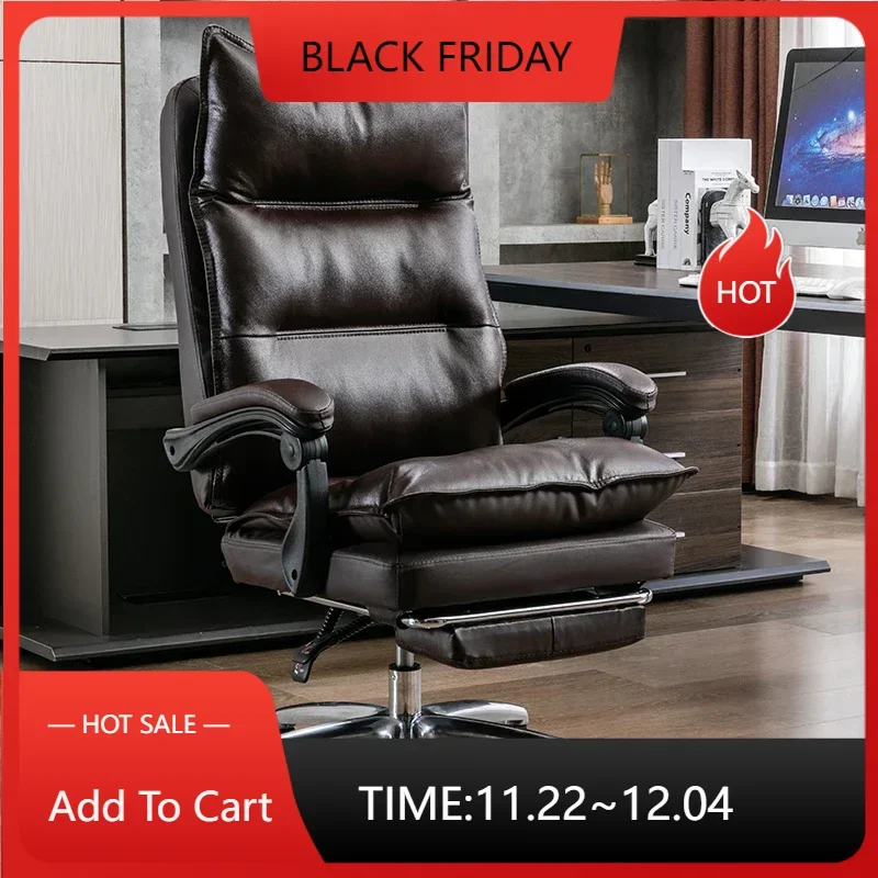 Home Computer Furniture Break Leather Boss Office Chair Reclined Nap Massage Seat Cadeira Ergornomica Comfortable Sedentary