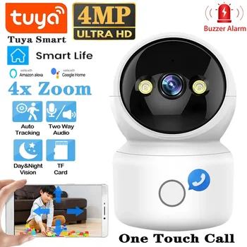 One Touch Call Baby Monitor 4MP Tuya IP Camera Vigilancia Wifi Indoor Wireless 4X Zoom Video Surveillance Security Two Way Talk One Touch Call Baby Monitor 4MP Tuya IP Camera Vigilancia Wifi Indoor Wireless 4X Zoom Video Surveillance Security Two Way Talk