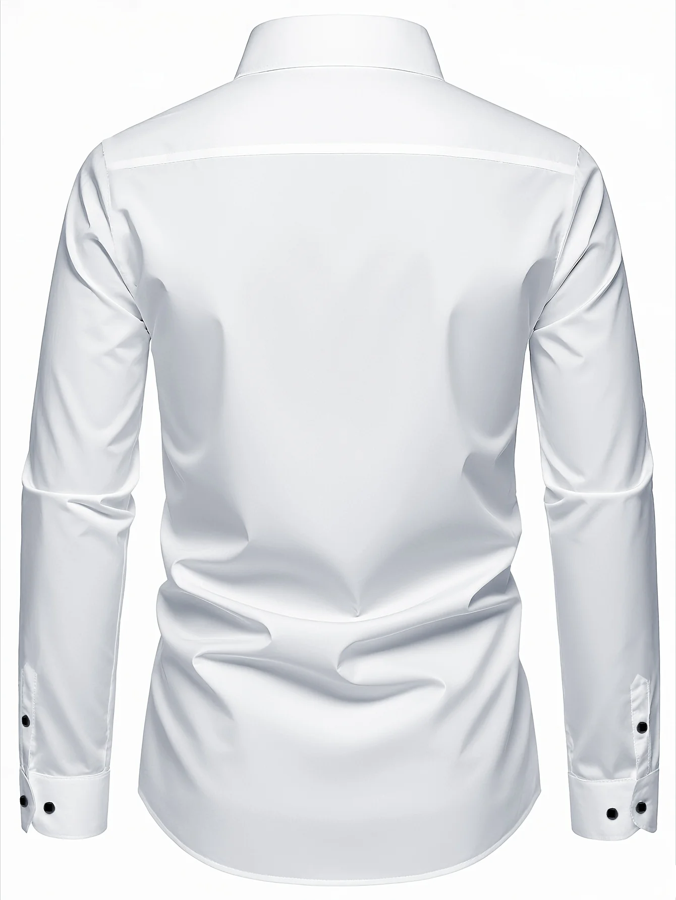 FGKKS Men White Tuxedo Shirt Elegant Fashion Long Sleeve Smart Casual Micro Elastic Wrinkle-free Male Business Dress Shirts
