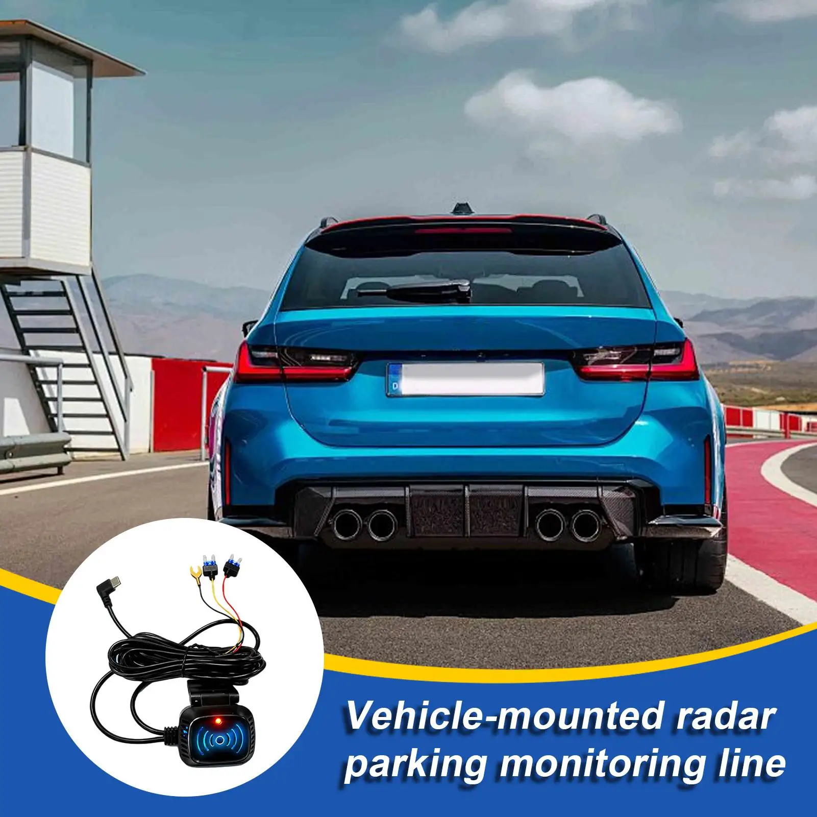 Car Camera Power Adapter Type-C 360 Degree 24-Hour Attachment Panoramic Car Video Recorder Cord For Truck SUV RV Sedan Pickup