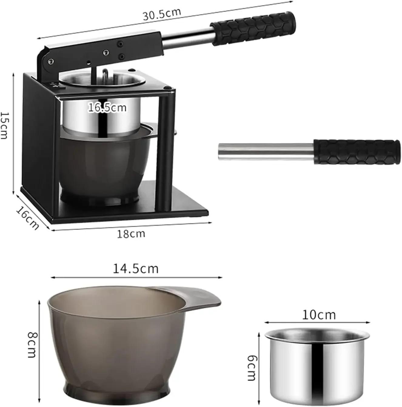 Manual Juicer Orange Squeezer, with 2 Types of Filter for Potatoes and Juice, Stainless Steel, Orange Citrus Lemon Lime Juicer,