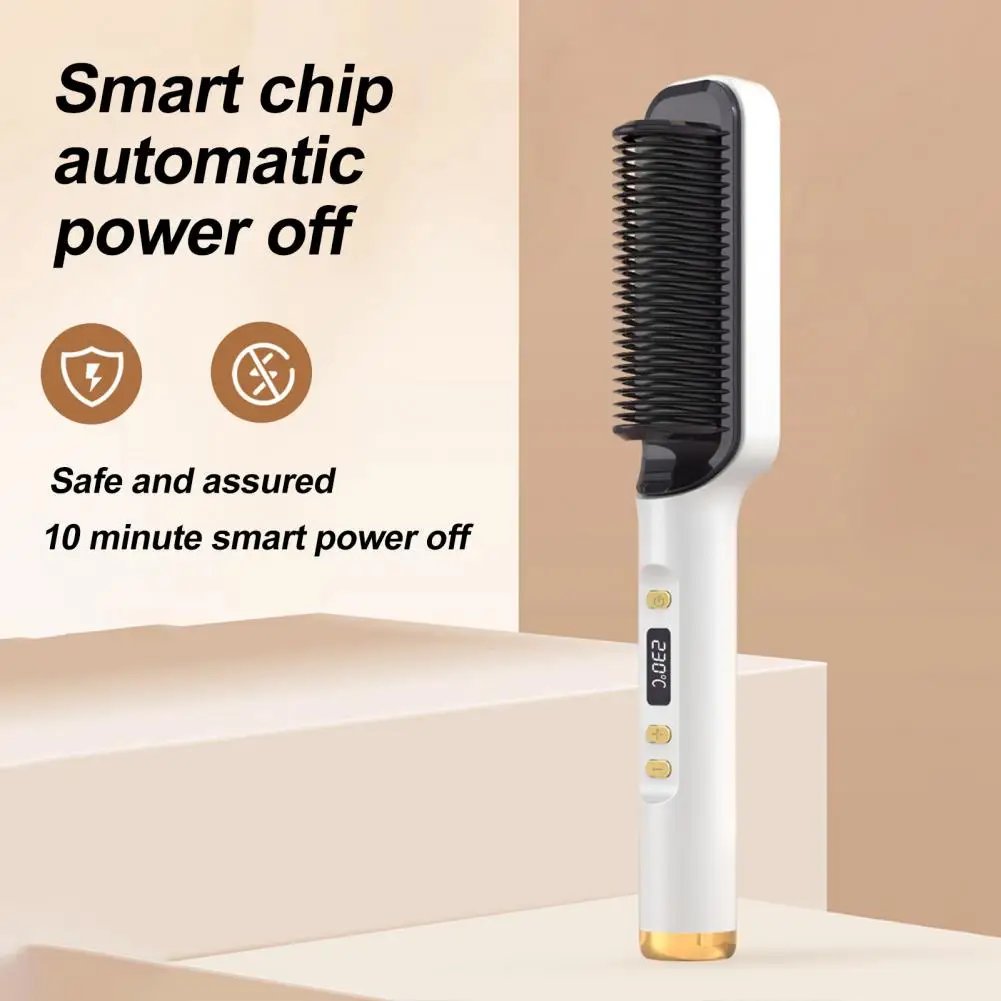 Negative IonComb Adjustable Temperature Insulation Layer Design Dual Purpose Portable Versatile Electric Hair Straightening Comb