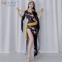 Belly Dance Costume Women Elegant Temperament Irregular Leopard Print Robe Adult Shaabi Baladi Saidi Performance Clothing