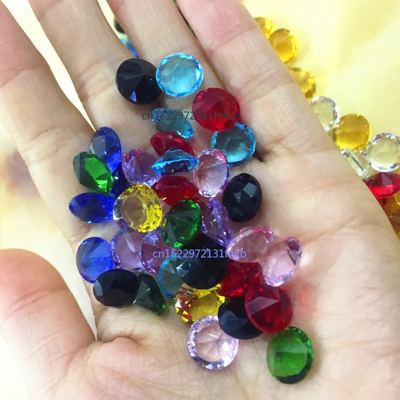 10MM 10pcs Dimeter Crystal Diamond Rainbow Glass Beads Feng Shui Sphere Crystals Decorative Craft Gift Wedding Home Vase Decor