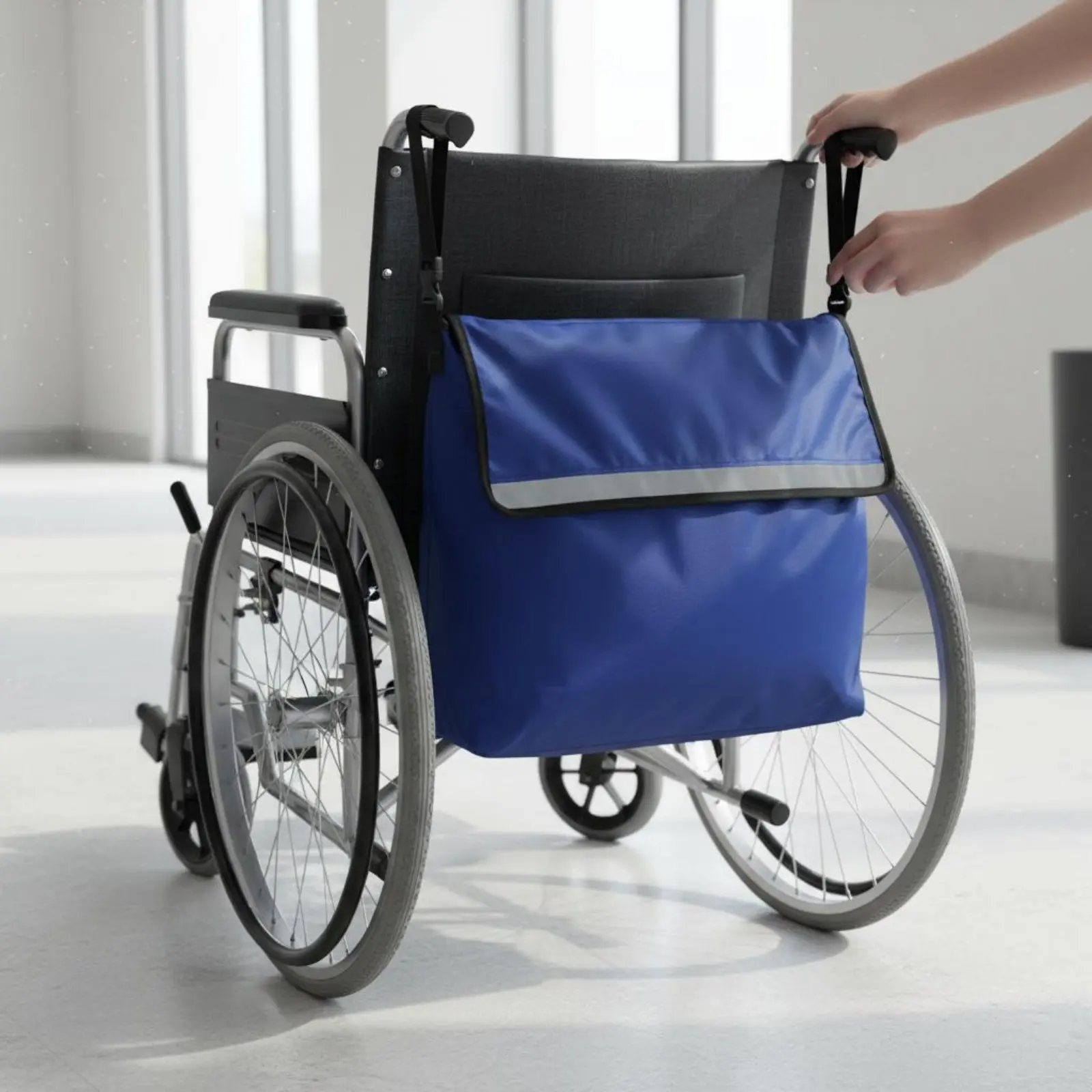 

Wheelchair Storage Bag Water-Resistant Wheelchair Back Pouch Mobility Aid Storage Bag Machine Washable Mobility Aid Accessory