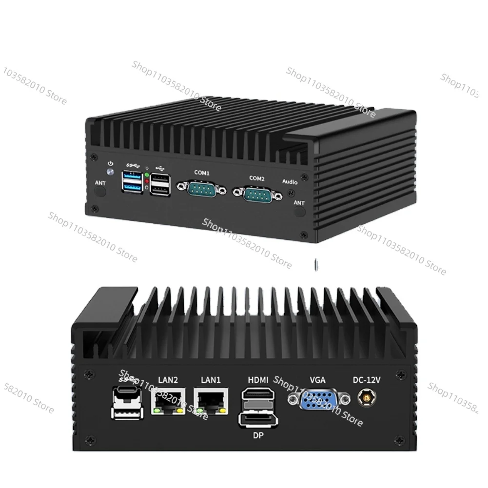 Industrial Mini PC 2 Ethernet 6 USB 2 COM 2 LAN Port Win7/11 Wifi Embedded N100 DDR4 Esata Available AU/US/EU Plug Types
