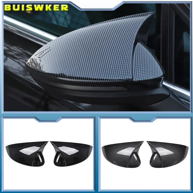 

for Volkswagen Golf MK8 VIII 8 Side Mirror Covers Caps (Carbon Look) 2020 2021 2022 for VW Glossy black wing rearview