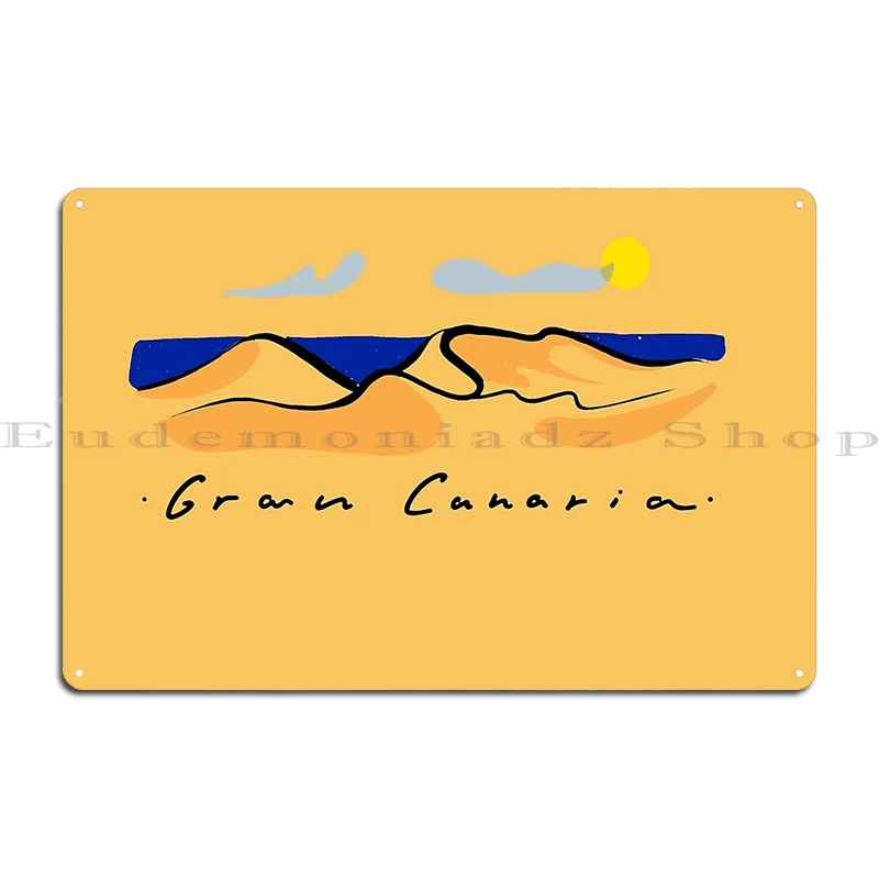 Gran Canaria Island Maspalomas Dunes Metal Sign Printed Design Wall Mural Wall Plaque Design Pub Tin Sign Poster