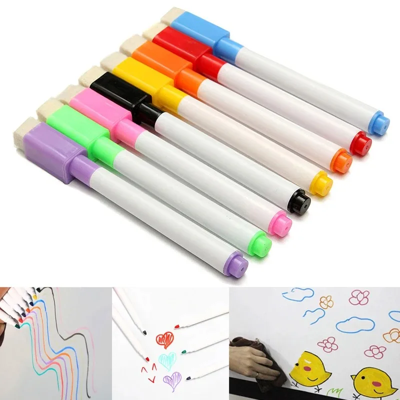3PCS Magnetic Erasable Whiteboard Pen Color Options Numbering Stationery Office Teaching Supplies For Student Blackboard Note