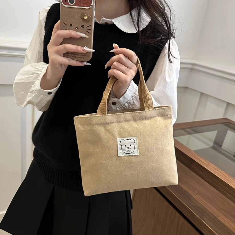 Fashionable Mini Tote Bag with Adjustable Shoulder Strap, Printed Accents, Zipper Closure, Lightweight Everyday Carry Bag, Perfect for Commuting or Evening Events — Ideal Gift for Halloween, Thanksgiv
