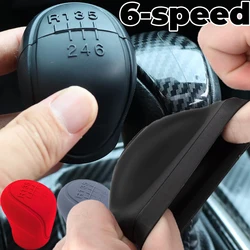 6-speed Car Silicone Gear Shift Knob Cover Gear Shift Non-Slip Grip Handle Protective Covers Manual Car Interior Accessories