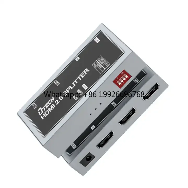 Portable HDMI 2.0 1X2 Splitter HDCP 2.2 DC 5V 1A Power Supply Video Splitter 1X2