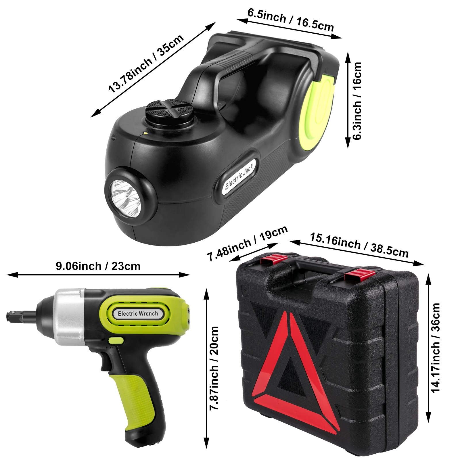 Imagem -06 - Vevor 4-em1 Carro Elétrico Jack 12v Ton Portátil Hidráulico Jack Chave de Impacto Pneu Compressor Levantamento Led Luz Ferramenta de Reparo do Carro