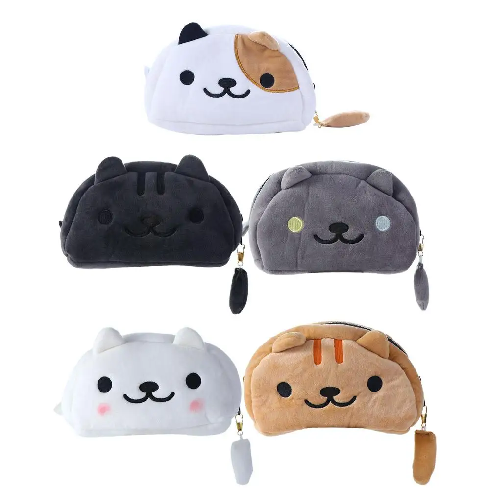 

Cute Cartoon Cat Large Capacity Pen Bag Handbook Bag Cat Pencil Bags Stationery Organizer Cosmetic Cases Plush Pencil Bag