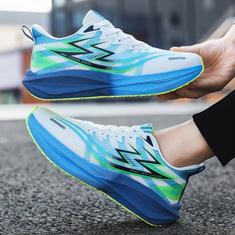 Men's Brand Running Shoes, Mesh Breathable Outdoor Lightweight Running Shoes, Fashionable Marathon Running Shoes
