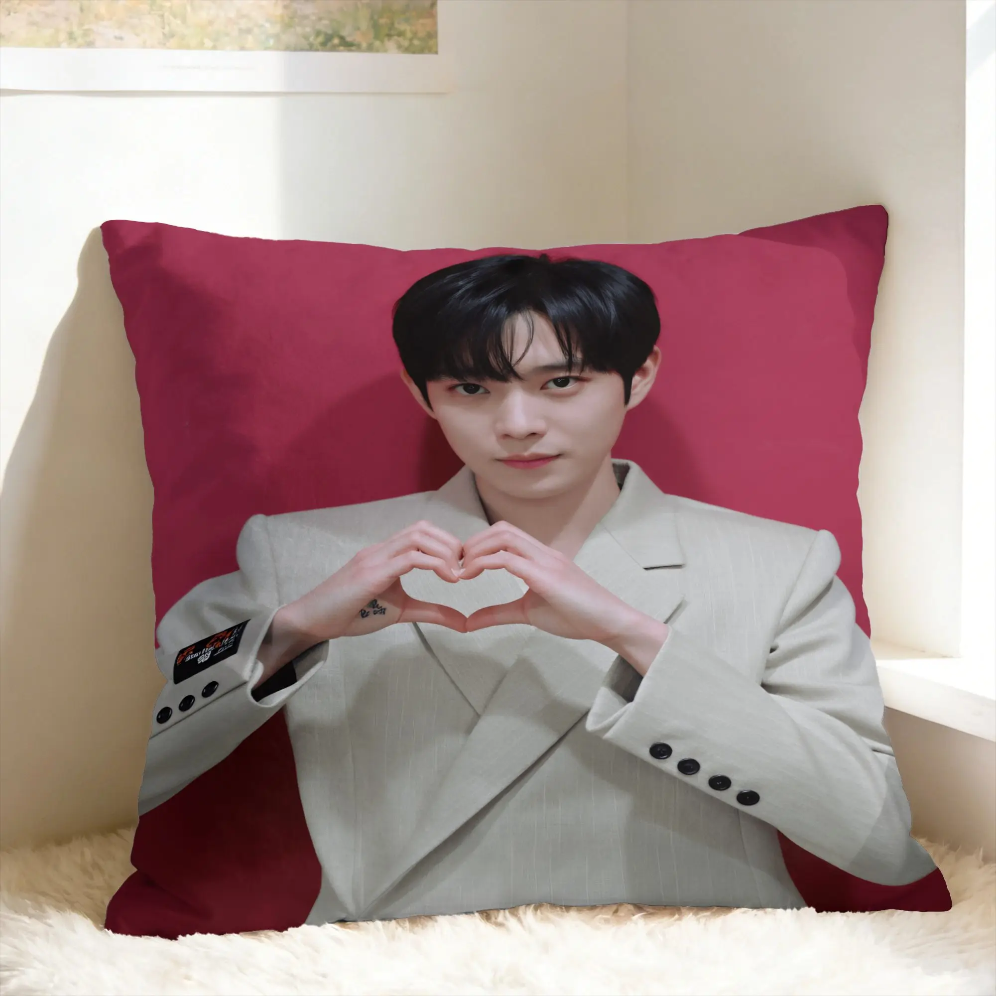Y-Young-dae Kim Pillow Case  Square Pillow Cover Retro Trendy Cushion Cover For Office Car Home Decor