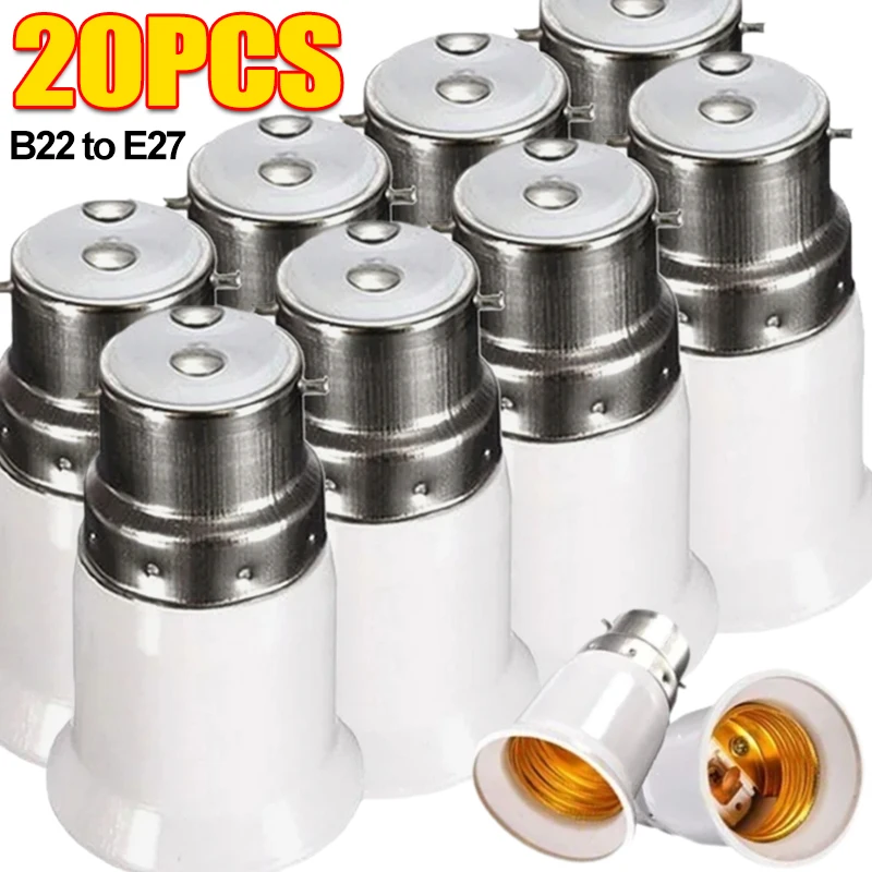 1/20pcs E22 To E27 Lamp Bulb Socket Base Holders Converter Fireproof Led Bulbs Holder Light Conversion Adapter Lighting Parts