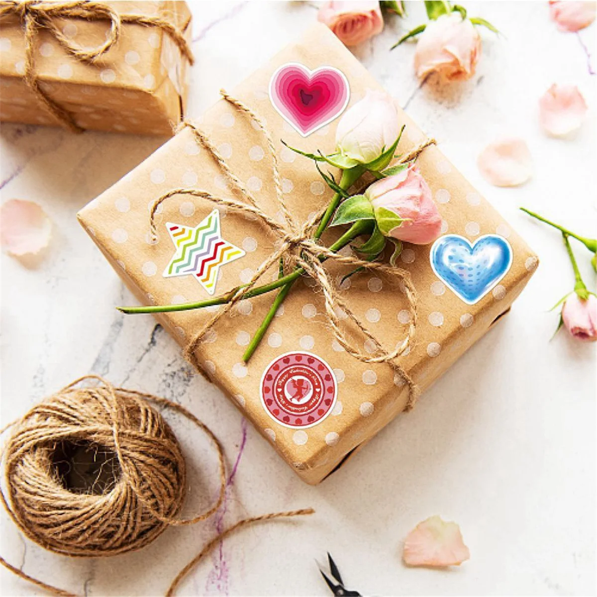 발렌타인 데이 파티 장식 스티커, 발렌타인 데이 휴일 봉투 선물, 사랑 스티커, 4 팩