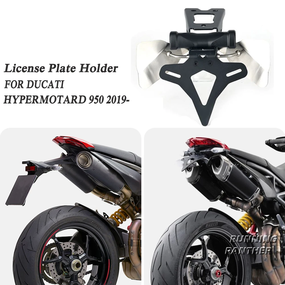 

Motorcycle Accessories Rear Tail Frame License Plate Holder Tail Wing Frame FOR Ducati Hypermotard 950 2019-2024