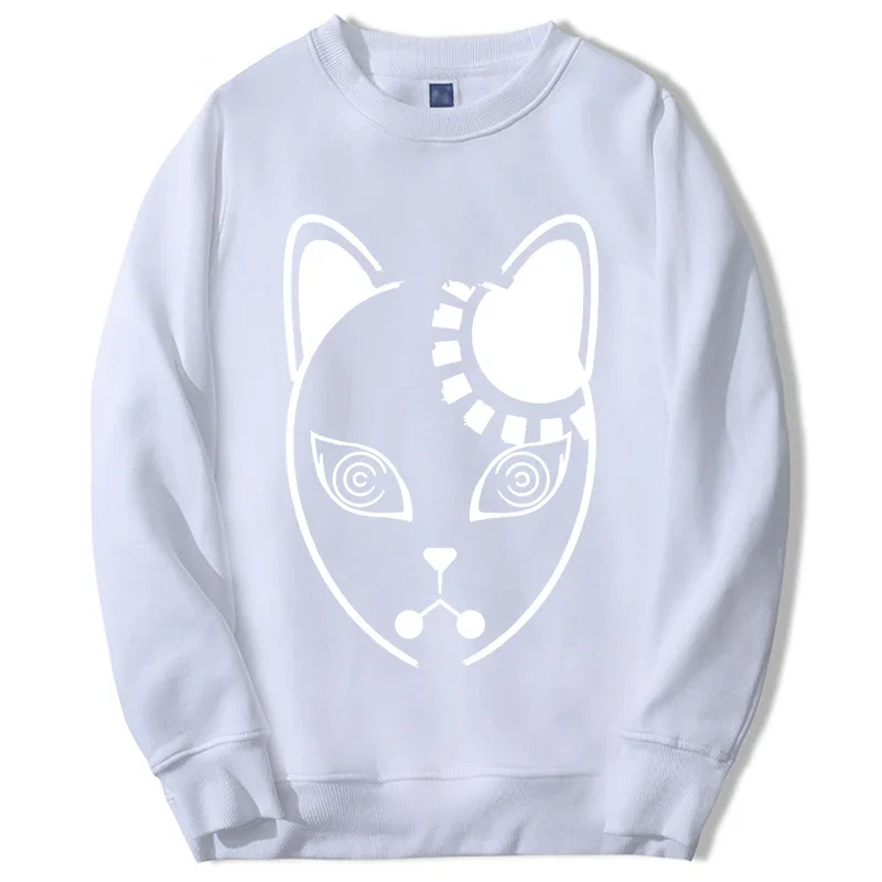 Sweatshirt Keaton Mask Print Manga Harajuku Tracksuit Anime Graphic Round Neck Oversize Casual Unisex Streetwear