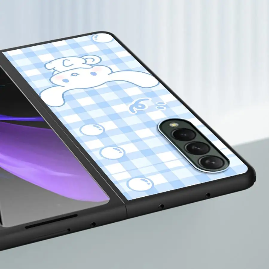 Funda para Samsung Galaxy Z Fold 7 6 5 4 3 ZFold4 ZFold7 ZFold5 ZFold3 ZFold6 funda trasera para teléfono Sanrio Canela perro