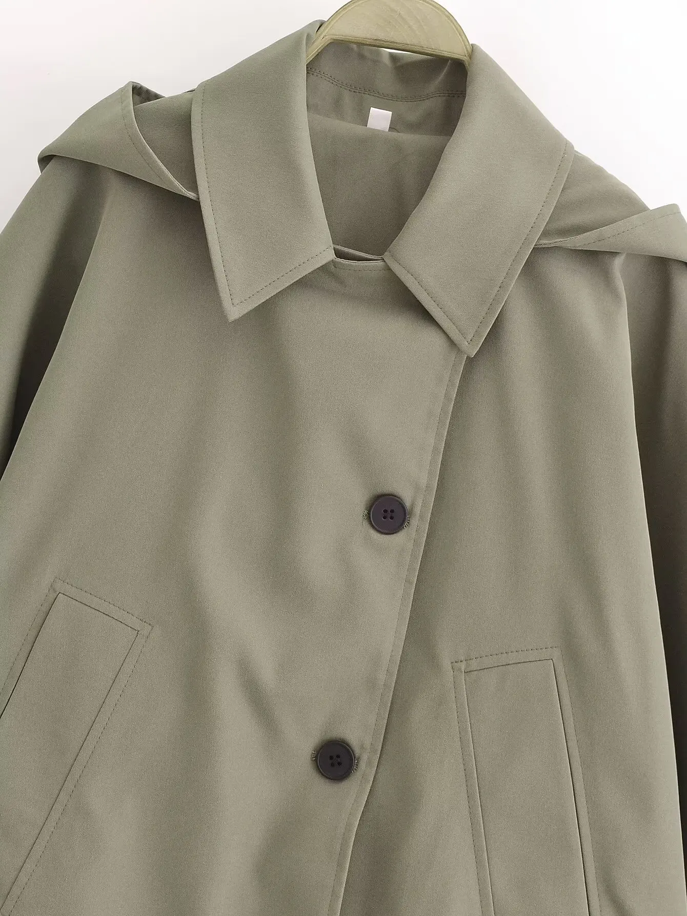 الإناث كيب نمط سترة واقية سترات معطف هود اقتصاص سترة المرأة الصلبة خندق معطف الخريف طويلة الأكمام الخريف الشتاء معاطف