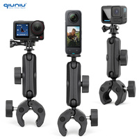 Camera Clamp Mount for GoPro DJI Insta360 Dual 360°Ball Head Magic Arm Universal Holder Bike Handlebar Motorcycle Bracket