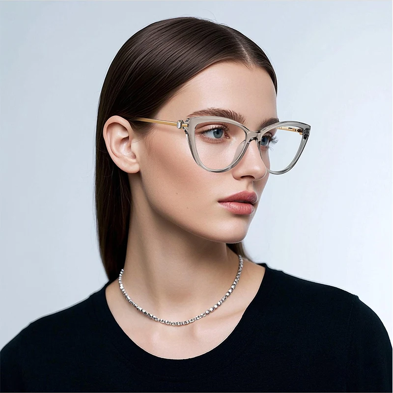 

FOCUL TR90 Fashion Cat Eye Photochromic Myopia Eyeglasses Progressive Anti Blue Ray Women Custom Prescription Optical Eyewear