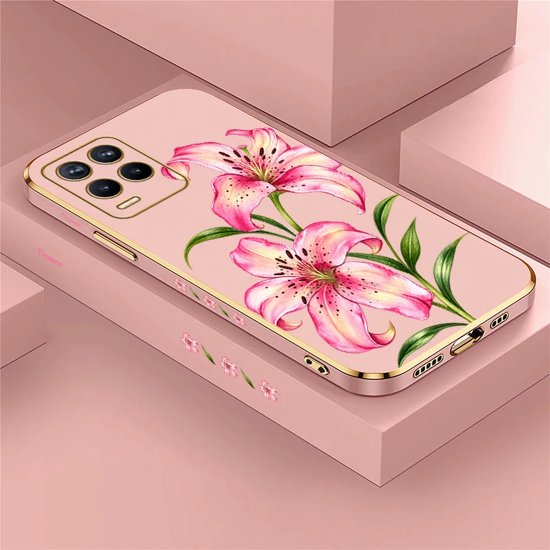 Flower Case For Realme Narzo 20 Pro 20A 60X 50i 50A Prime 50Pro Note 60 GT Master V5 V25 U1 Q3Pro Carnival Drop Resistant Covers